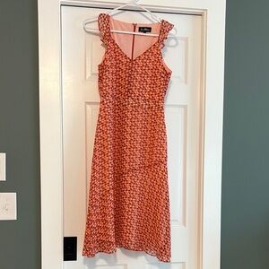 Lulu's Vibrant Red Geometric Midi Dress